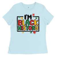 Baby Blue i'm black history Ladies Tee - MaliasSmallBusiness