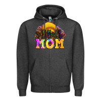 Charcoal Heather softball mom Zipper Hoodie - OliviaCreatesArt