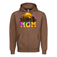 Chestnut softball mom Zipper Hoodie - OliviaCreatesArt