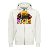Oatmeal Heather softball mom Zipper Hoodie - OliviaCreatesArt