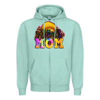 Seafoam softball mom Zipper Hoodie - OliviaCreatesArt