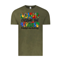 Vintage Olive color outside the lines Vintage Tee - Artiststas