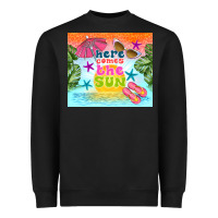 Black here comes the sun Heavyweight Sweatshirt - TumblerDesignByShophia