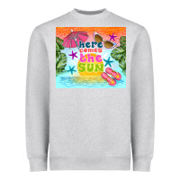 Heather Grey here comes the sun Heavyweight Sweatshirt - TumblerDesignByShophia