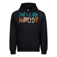 Black Western Just A Little Moody Cow Urban Hoodie - LillyAllenDesigns