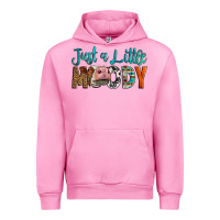 Fuchsia Pink Western Just A Little Moody Cow Urban Hoodie - LillyAllenDesigns