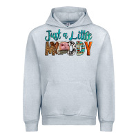 Heather Grey Western Just A Little Moody Cow Urban Hoodie - LillyAllenDesigns