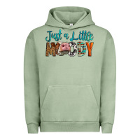 Pigment Oil Green Western Just A Little Moody Cow Urban Hoodie - LillyAllenDesigns