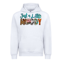 White Western Just A Little Moody Cow Urban Hoodie - LillyAllenDesigns