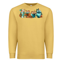 Antique Gold Winter Coffee Cups Premium Sweatshirt - FaDigitalArtStudio