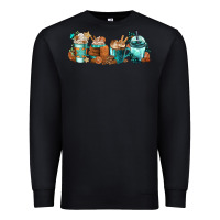 Black Winter Coffee Cups Premium Sweatshirt - FaDigitalArtStudio