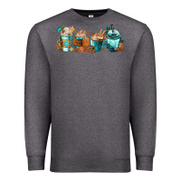 Charcoal Heather Winter Coffee Cups Premium Sweatshirt - FaDigitalArtStudio