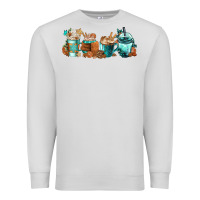 Dove Grey Winter Coffee Cups Premium Sweatshirt - FaDigitalArtStudio