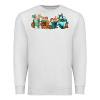 Oatmeal Heather Winter Coffee Cups Premium Sweatshirt - FaDigitalArtStudio