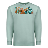 Seafoam Winter Coffee Cups Premium Sweatshirt - FaDigitalArtStudio