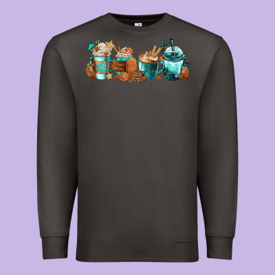 Winter Coffee Cups Premium Sweatshirt Designed By Fadigitalartstudio