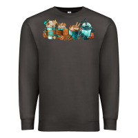 Smoke Winter Coffee Cups Premium Sweatshirt - FaDigitalArtStudio