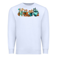 White Winter Coffee Cups Premium Sweatshirt - FaDigitalArtStudio