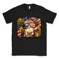 Black Western 4th Of July Cow Background Classic Tee - LillyAllenDesigns