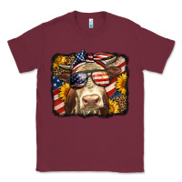 Burgundy Western 4th Of July Cow Background Classic Tee - LillyAllenDesigns