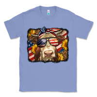 Colony Blue Western 4th Of July Cow Background Classic Tee - LillyAllenDesigns