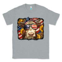 Heather Grey Western 4th Of July Cow Background Classic Tee - LillyAllenDesigns