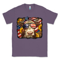 Lavender Western 4th Of July Cow Background Classic Tee - LillyAllenDesigns