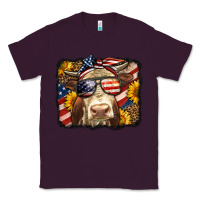 Plum Western 4th Of July Cow Background Classic Tee - LillyAllenDesigns