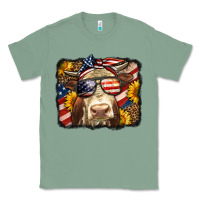 Sage Western 4th Of July Cow Background Classic Tee - LillyAllenDesigns