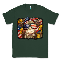 Sports Green Western 4th Of July Cow Background Classic Tee - LillyAllenDesigns