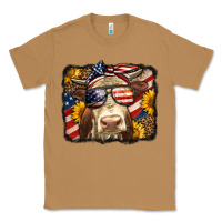 Toasted Coconut Western 4th Of July Cow Background Classic Tee - LillyAllenDesigns