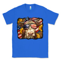 True Royal Western 4th Of July Cow Background Classic Tee - LillyAllenDesigns