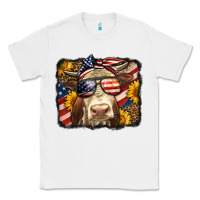 White Western 4th Of July Cow Background Classic Tee - LillyAllenDesigns
