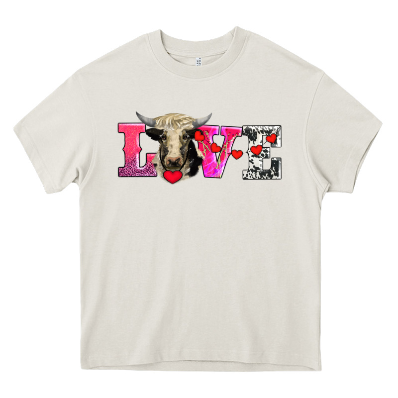 Love With Holstein Cow Heavy Core Tee by AdoDesignShop | Teevron