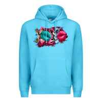 Ocean Blue Western xoxo Premium Hoodie - FaDigitalArtStudio