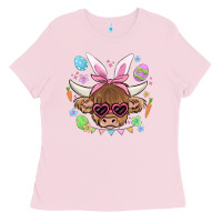 Bubblegum Pink easter cow Ladies Tee - MaliasSmallBusiness