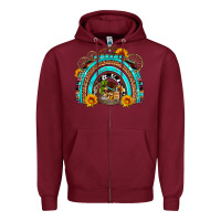 Burgundy easter rainbow olivia Zipper Hoodie - OliviaCreatesArt