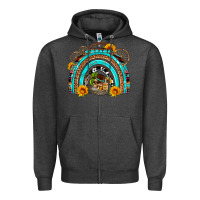 Charcoal Heather easter rainbow olivia Zipper Hoodie - OliviaCreatesArt