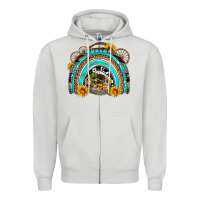 Dove Grey easter rainbow olivia Zipper Hoodie - OliviaCreatesArt