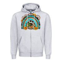 Heather Grey easter rainbow olivia Zipper Hoodie - OliviaCreatesArt