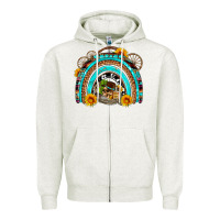 Oatmeal Heather easter rainbow olivia Zipper Hoodie - OliviaCreatesArt