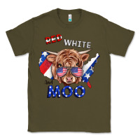 Army Green Red White And Moo Cow Classic Tee - RanaPortraitStore