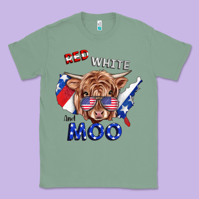 Red White And Moo Cow Classic Tee Designed By Ranaportraitstore