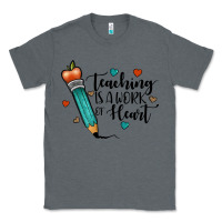 Charcoal Heather teaching i̇s a work of heart Classic Tee - JahusDesignShop