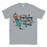Heather Grey teaching i̇s a work of heart Classic Tee - JahusDesignShop