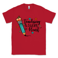 Red teaching i̇s a work of heart Classic Tee - JahusDesignShop