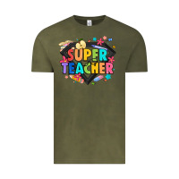 Vintage Olive super teacher Vintage Tee - Artiststas