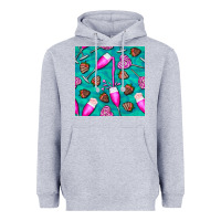 Heather Grey valentines day champagne and strawberry Heavyweight Hoodie - BundleAndBundleShop