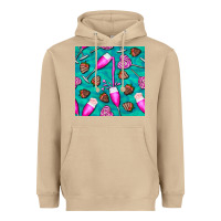Mushroom valentines day champagne and strawberry Heavyweight Hoodie - BundleAndBundleShop