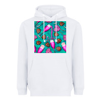 White valentines day champagne and strawberry Heavyweight Hoodie - BundleAndBundleShop